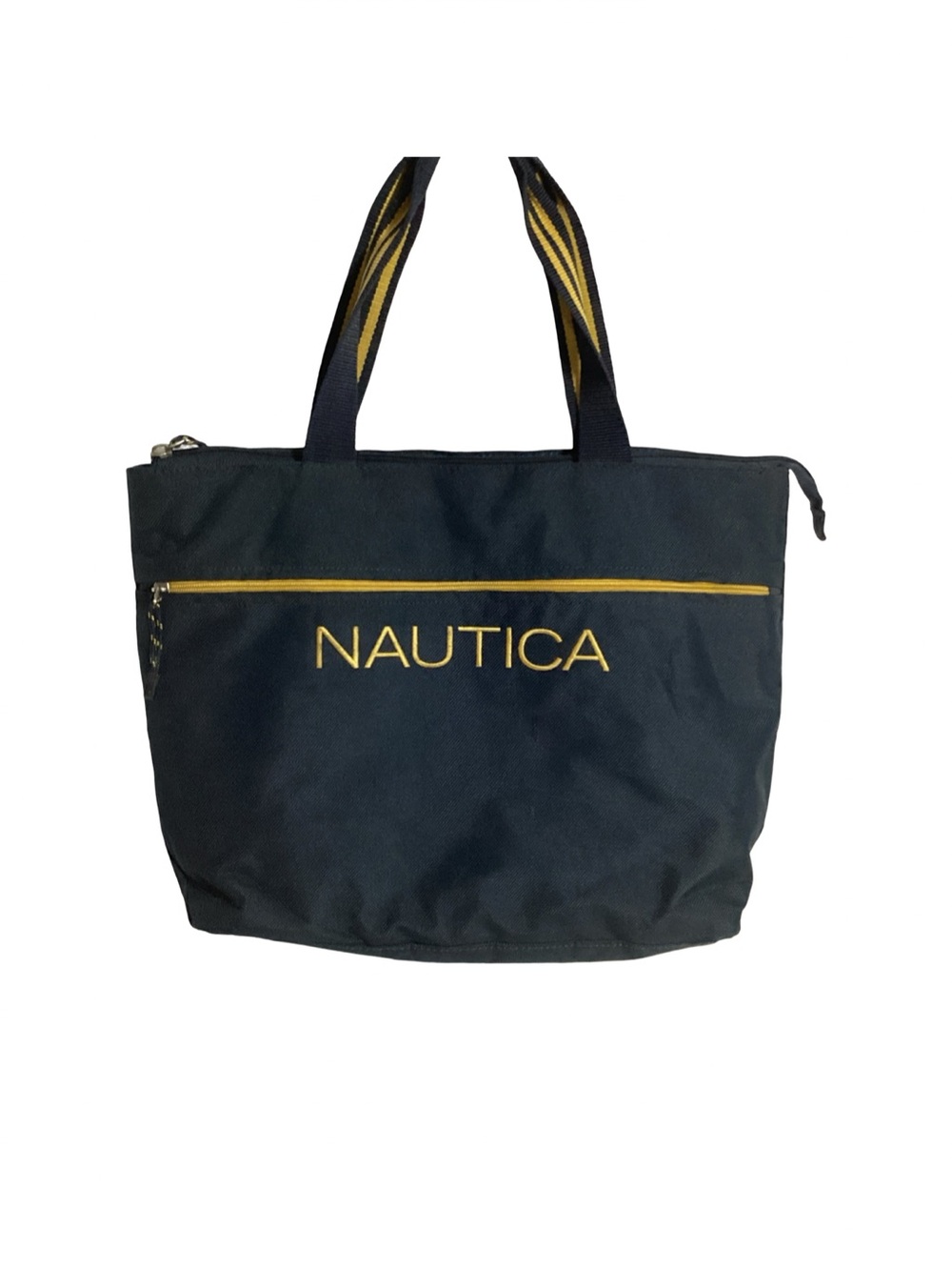 Nautica Maritime Unisex Navy Blue Boat Tote Y2K Weekender Bag EUC Zips Close